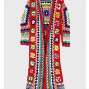 Handmade long wool sweater One size fits most